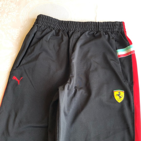 Ferrari Puma Boys Size M Black Sweatpants Joggers Activewear Pants Elastic Waist - Picture 14 of 15